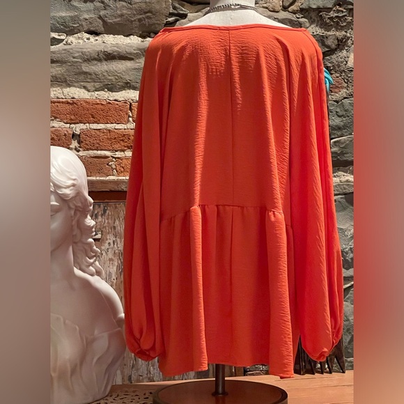 QUEEN FOR A DAY Top by ENTRO for CHIC SOUL Orange XL more like 2X UNWORN Flowy - Picture 9 of 11
